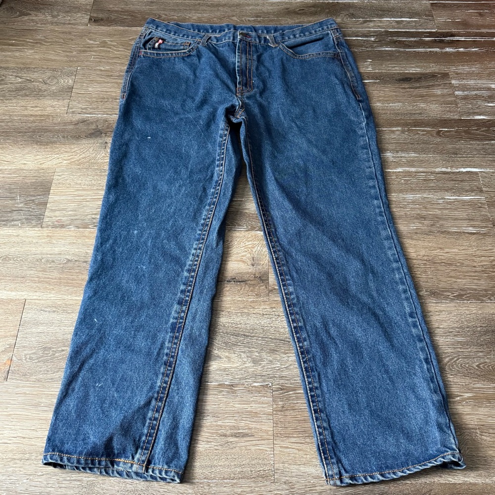 Magid FR Jeans Mens Size 40x32 Classic Blue Denim Jeans Workwear‎ Dark Wash
